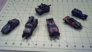 My first six cars - 2 heavy vehicles, 2 medium vehicles and 2 light vehicles